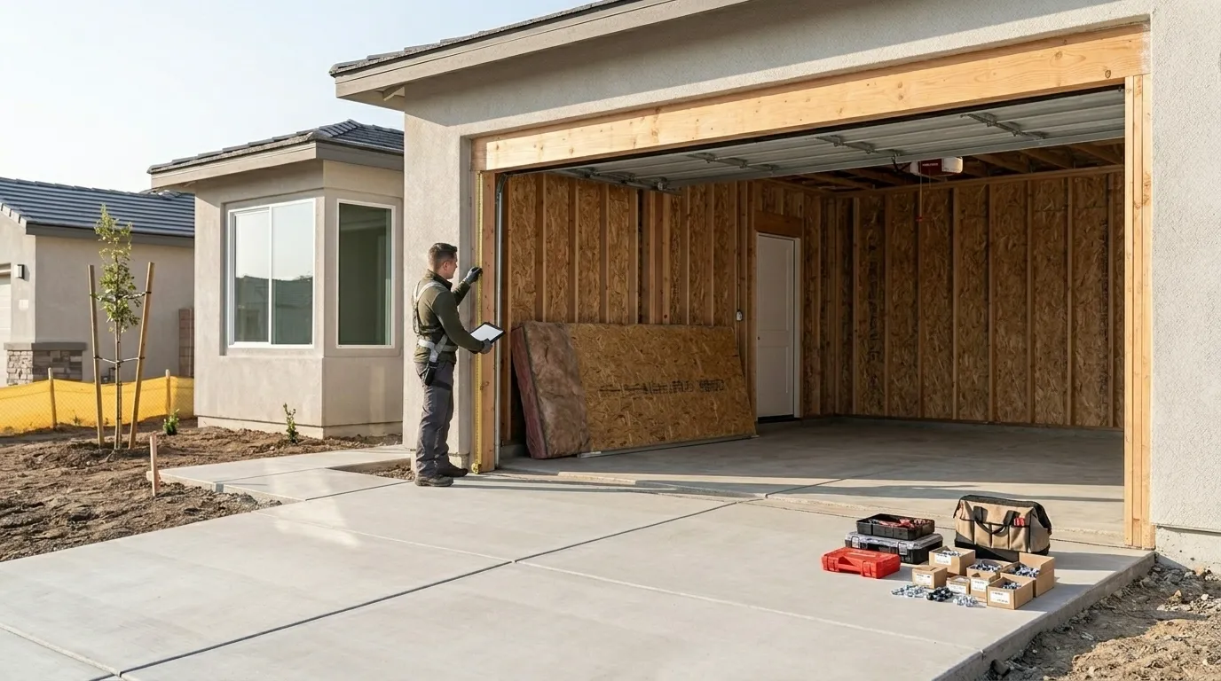 Wood-look composite garage door